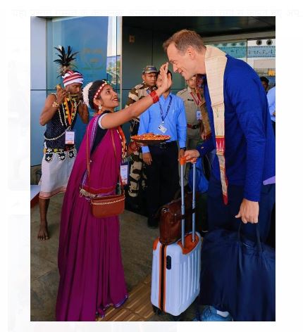 Traditional chhattisgarhia welcome :